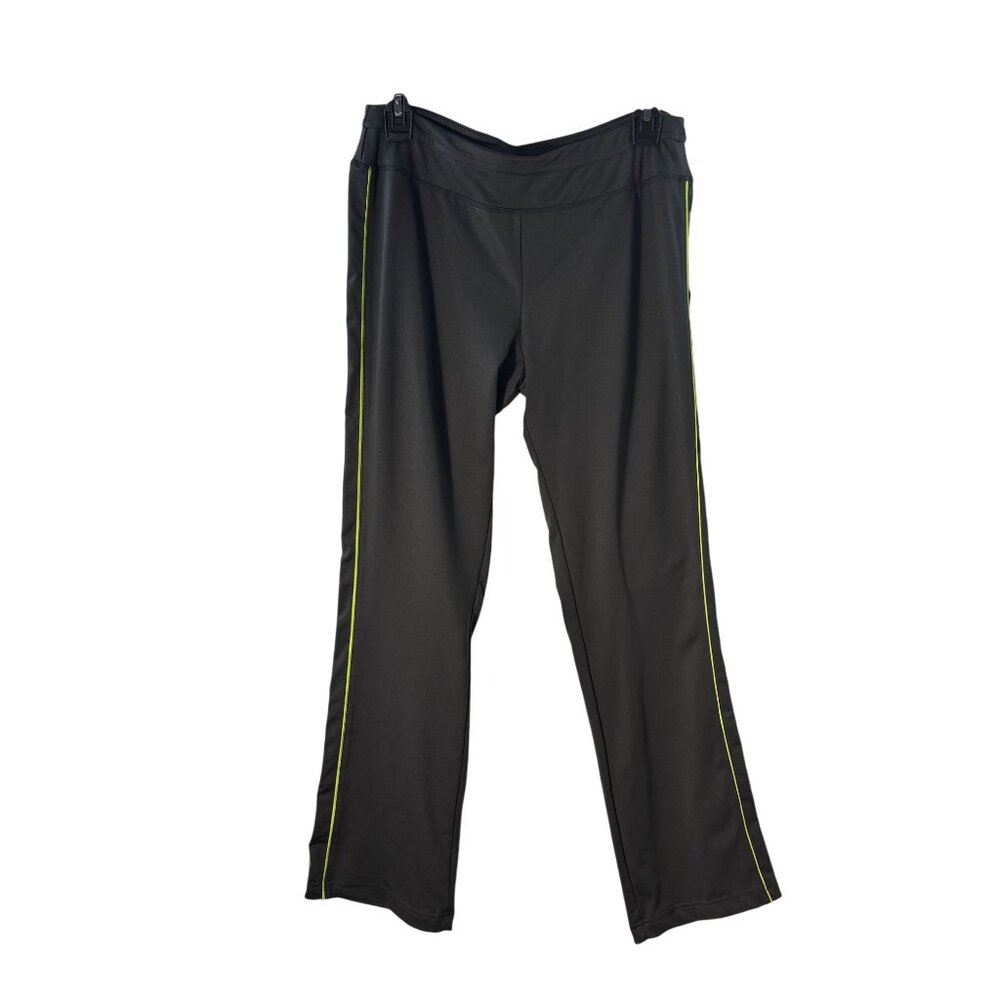 Tangerine Ladies Medium Graphite & Sulphur Green Athletic Pants 88% Polyester 12